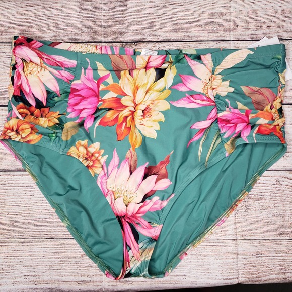 LA BLANCA green tropical bikini bottom only 20W - Picture 1 of 6